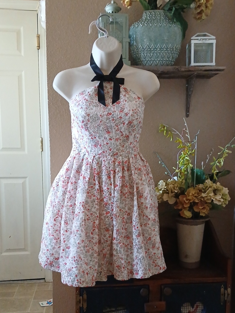 Rodarte for Target 2009 Collab Floral Lace Halter Dress Size 5